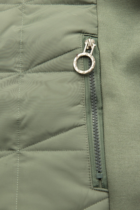 Mikina na zips olivovozelená