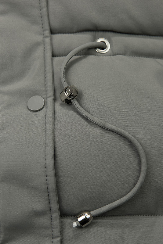 Zimná bunda s odopínacou umelou kožušinou sivá