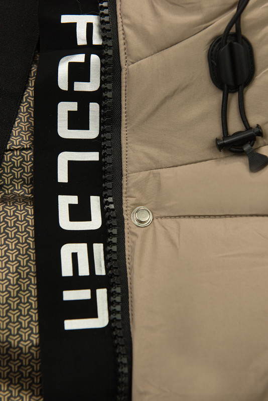 Béžová dámska zimná bunda s kapucňou