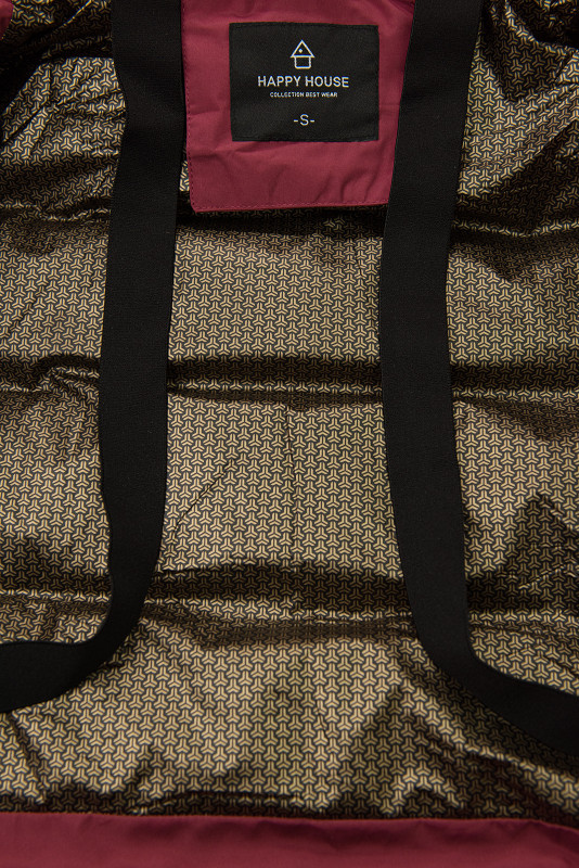 Burgundy dámska zimná bunda s kapucňou