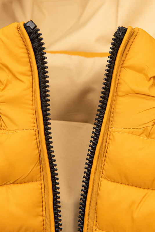 Prešívaná obojstranná parka žltá/béžová