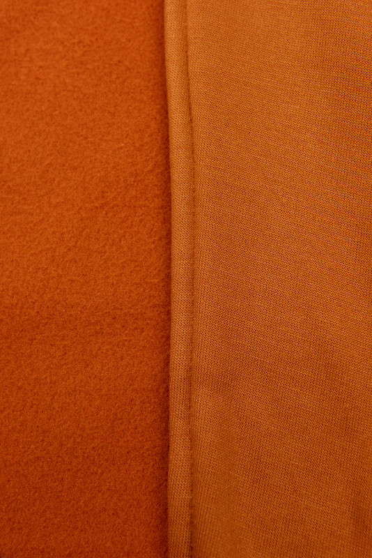 Terakota dlhá mikina so šikmým zipsom