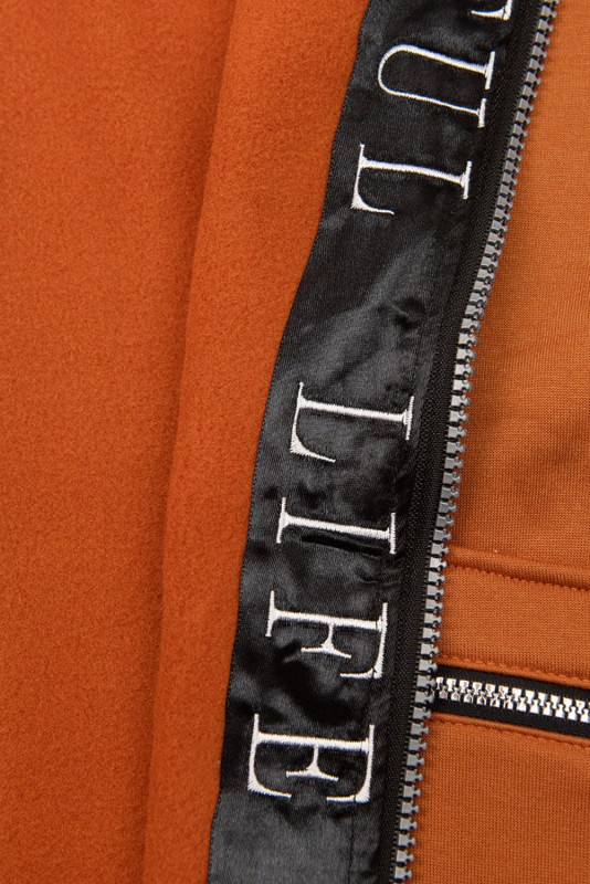 Terakota športová predĺžená mikina