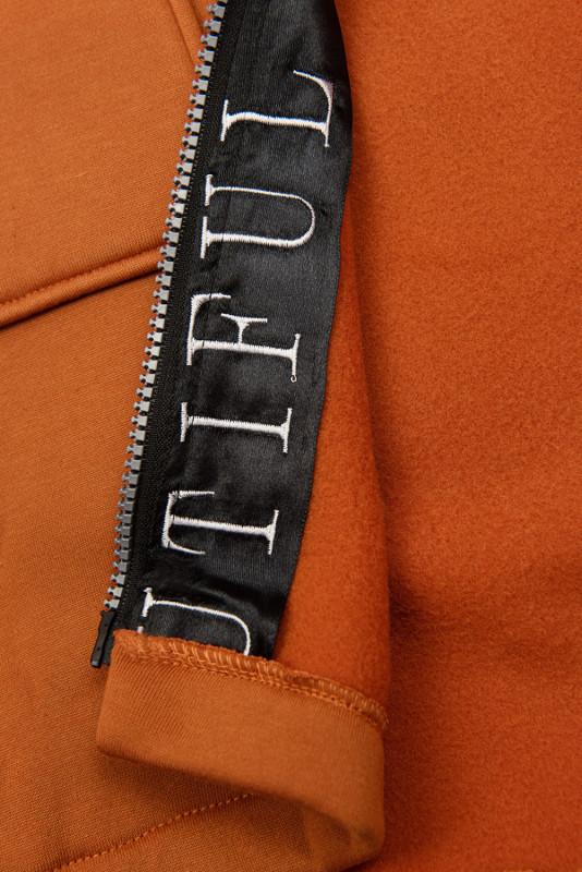 Terakota športová predĺžená mikina