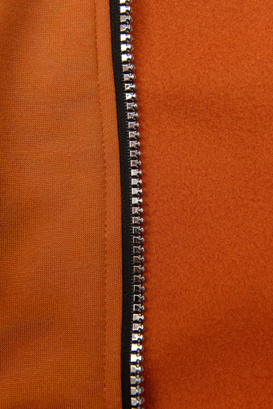 Terakota športová predĺžená mikina