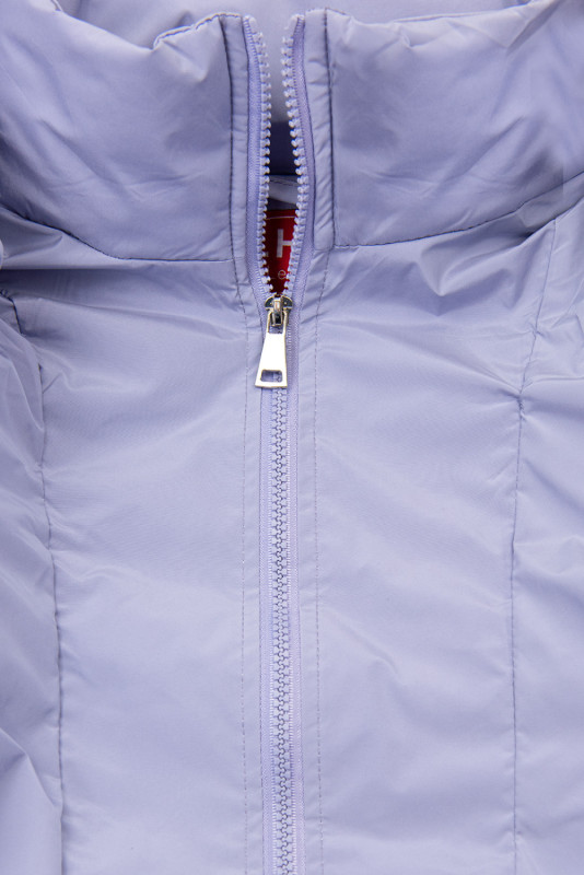 Svetlofialová zimná vesta s kapucňou