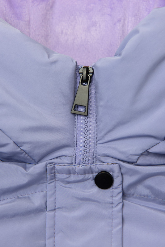 Svetlofialová dlhá prešívaná vesta