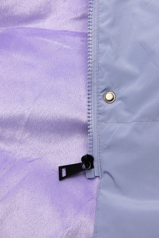 Svetlofialová dlhá prešívaná vesta