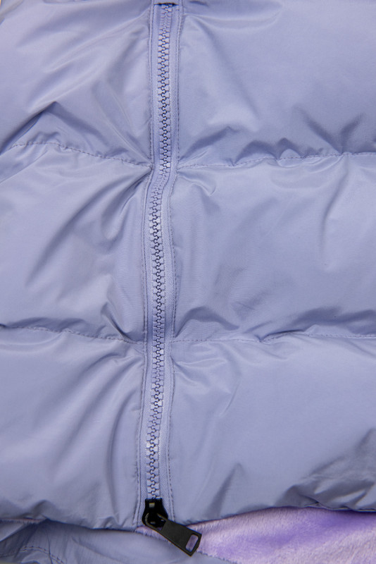 Svetlofialová dlhá prešívaná vesta