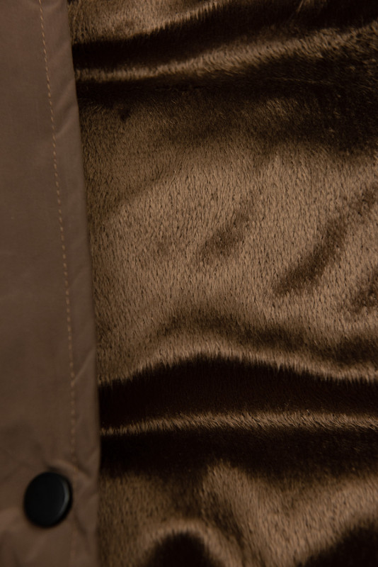 Hnedá dlhá prešívaná vesta