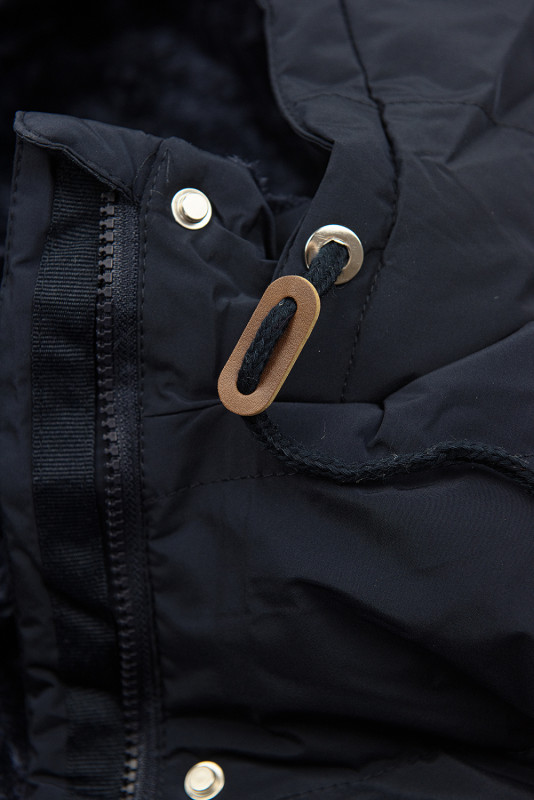 Tmavomodrá zimná bunda s plyšovou podšívkou