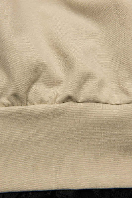 Béžové mikinové šaty s čipkou