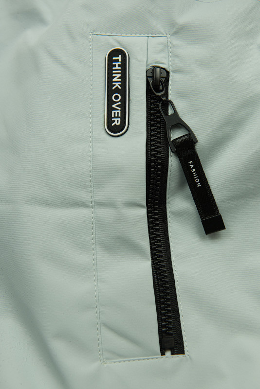 Mätovozelená jarná parka s vysokým golierom