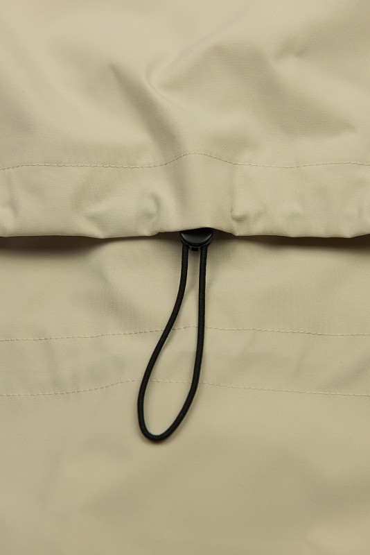 Béžová jarná parka so sťahovaním v páse