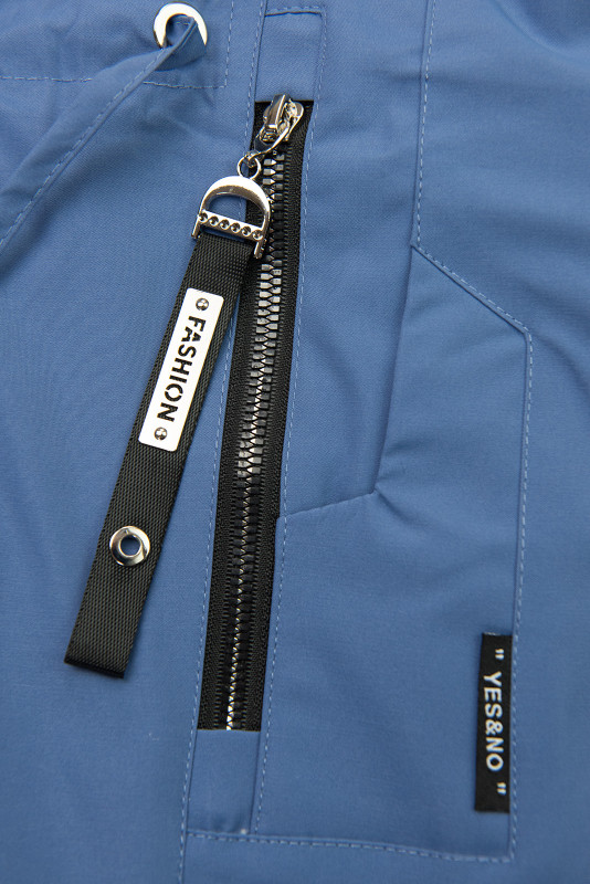 Zimná bunda/parka so sťahovaním v páse modrá