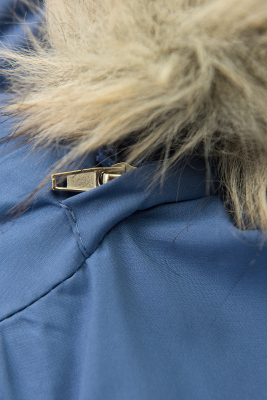 Zimná bunda/parka so sťahovaním v páse modrá