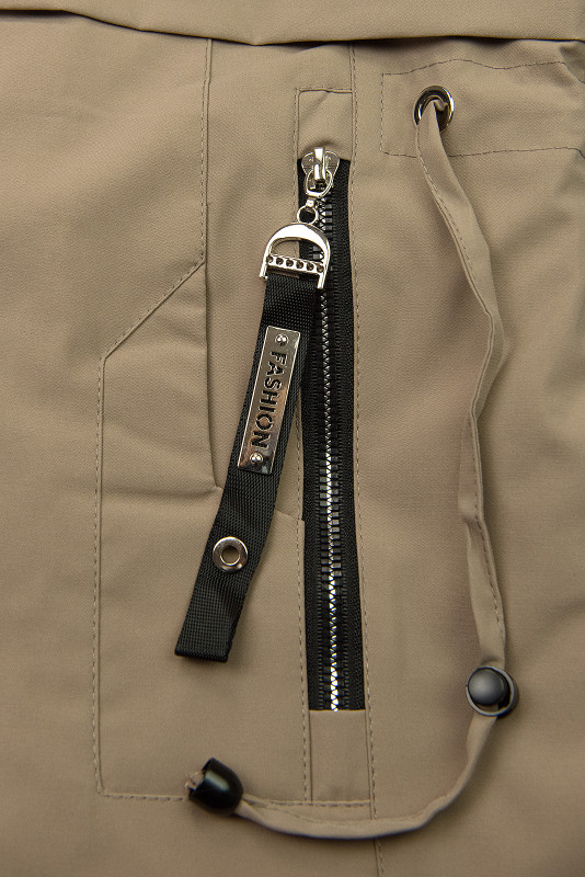 Zimná bunda/parka so sťahovaním v páse béžová