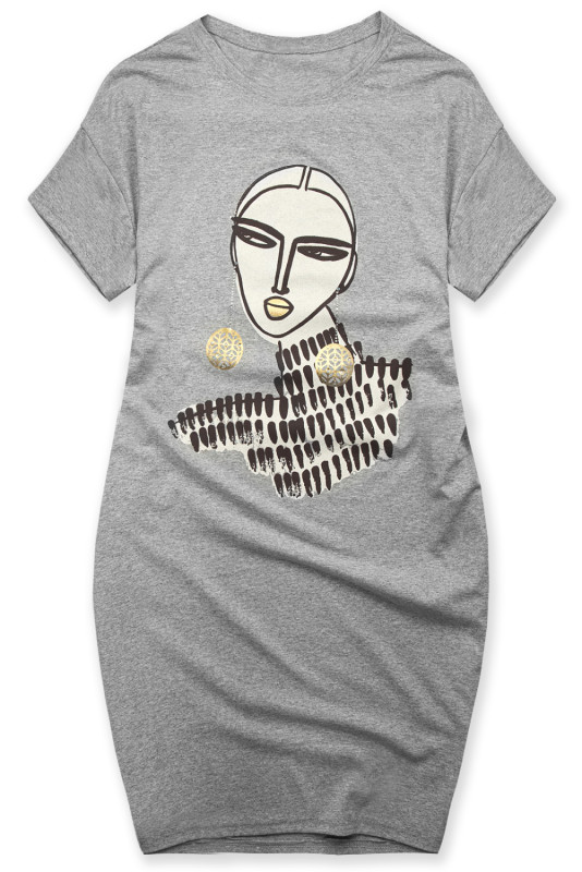 Sivé plus size šaty MODEL