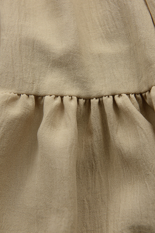 Béžové midi letné šaty s opaskom