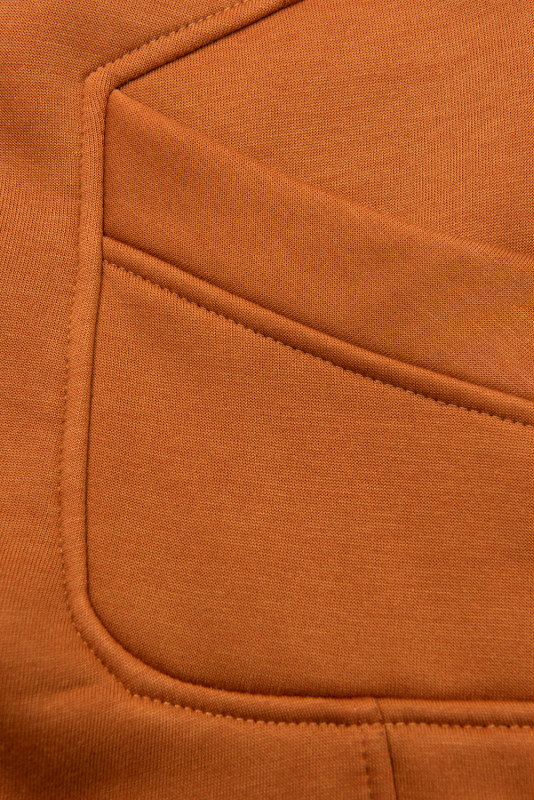 Terakota dlhá mikina s kapucňou