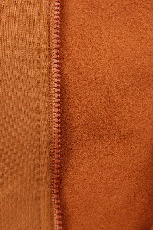 Terakota predĺžená mikina na zips