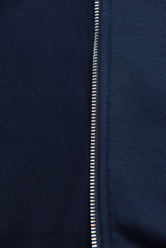 Tmavomodrá mikina na zips s kapucňou