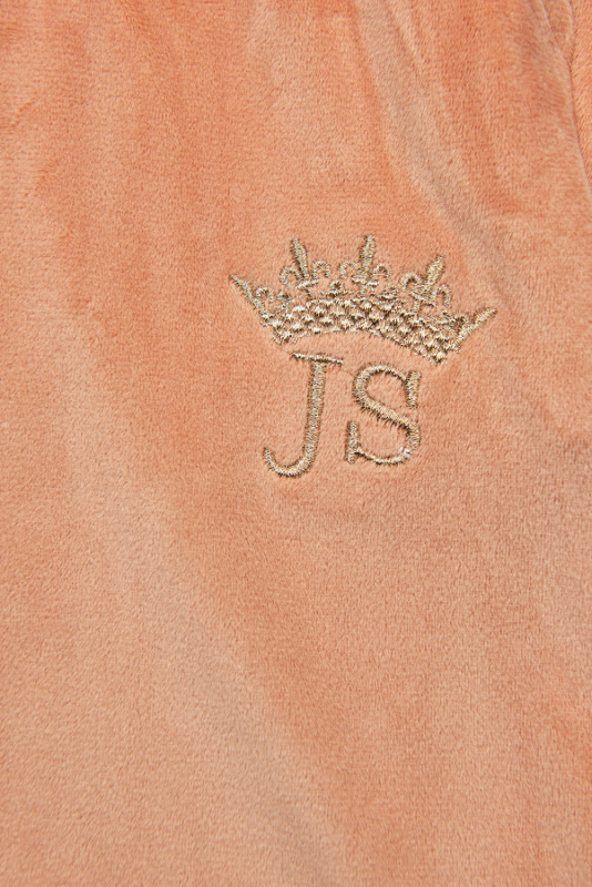 Marhuľové zamatové teplákové nohavice