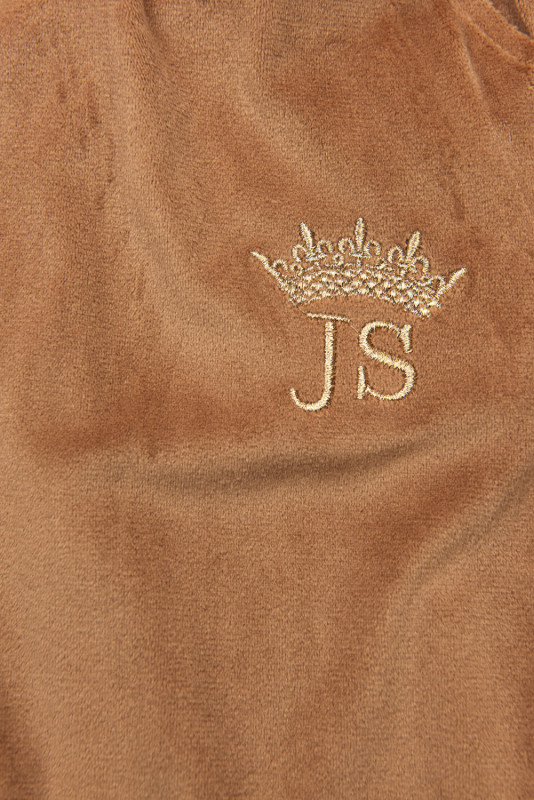 Hnedé zamatové teplákové nohavice