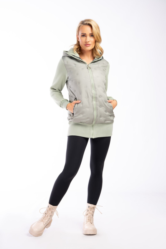 Svetlozelená mikina SPORTY s bodkovaným vzorom