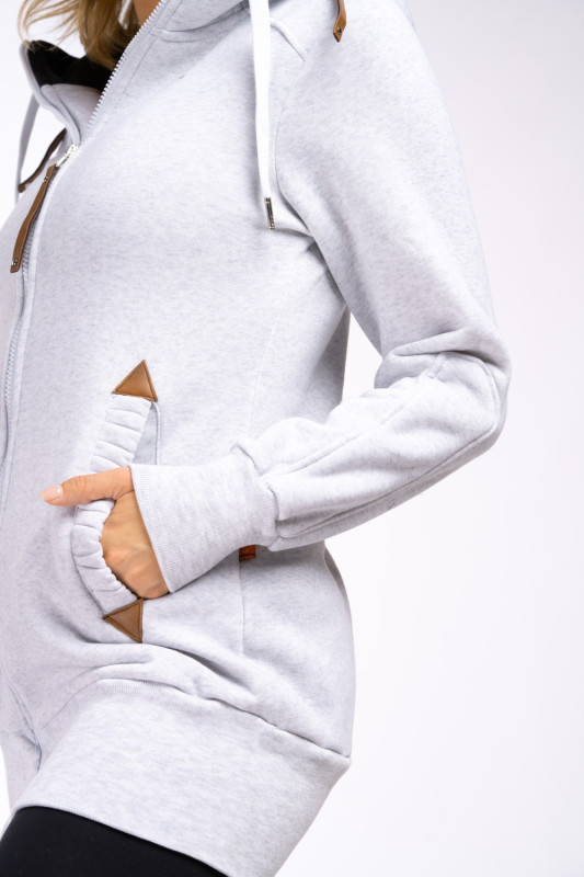 Červená predĺžená mikina s vreckami