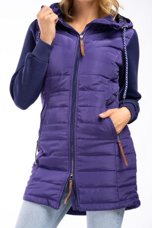 Šalviovozelená mikina/bunda so vzorovanou podšívkou