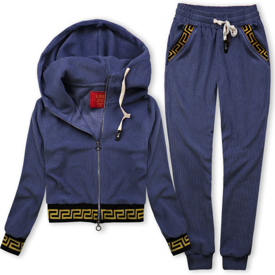 Fialová súprava so vzorovaným lemom