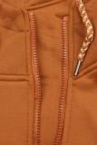Terakota predĺžená mikina na zips