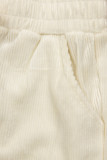 Ecru nohavice so šnurovaním v páse