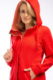 Červená mikina s kapucňou v predĺženom strihu