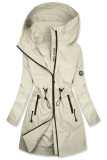 Krémová jarná parka so sťahovaním v páse