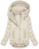 Prechodná bunda s kapucňou krémová