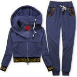 Fialová súprava so vzorovaným lemom