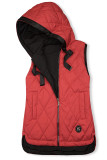 Červená vesta s kapucňou
